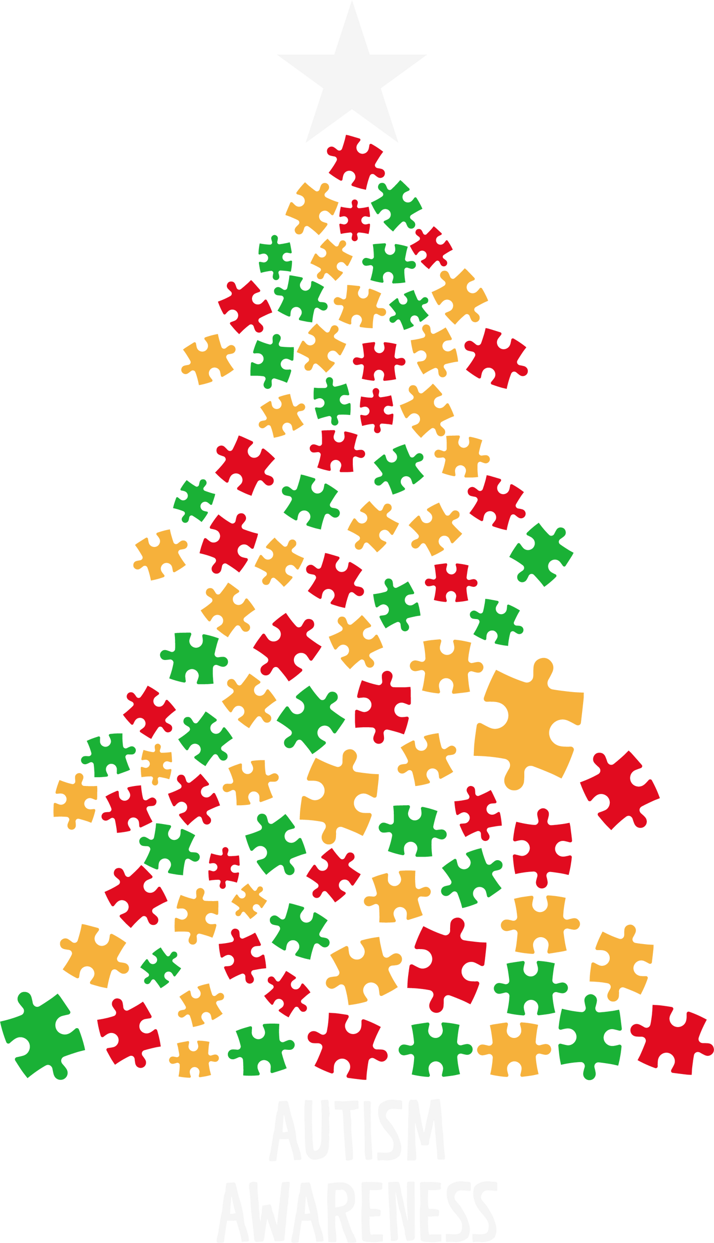 Autism Awareness Christmas tree DTF Print