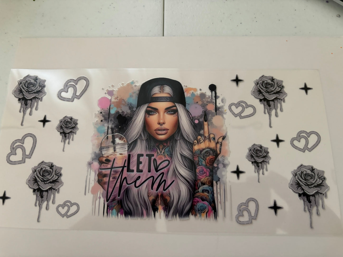 UV DTF 16oz wrap for libby tumbler Let Them