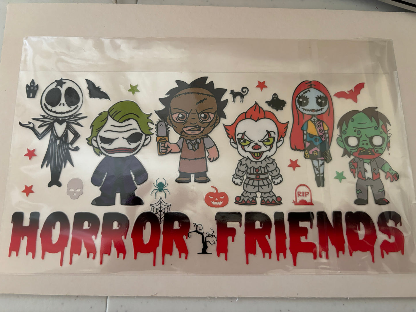 UV DTF Wrap Horror Friends