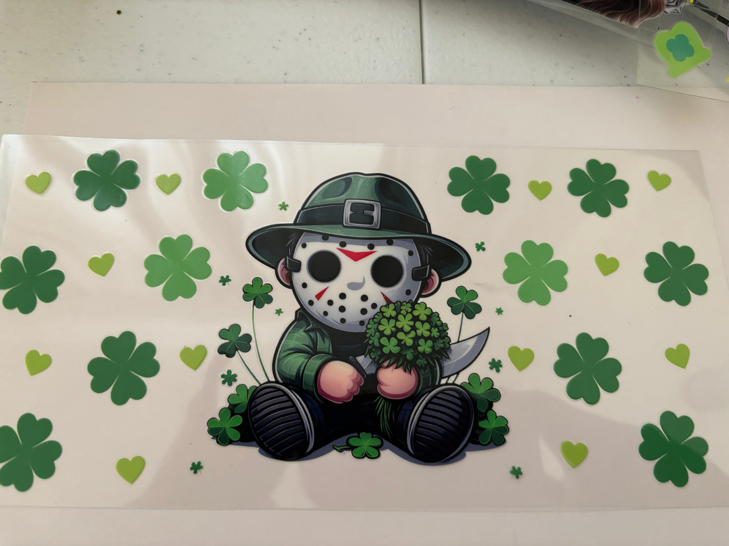 UV DTF WRAP St patricks day Horror Baby Jason