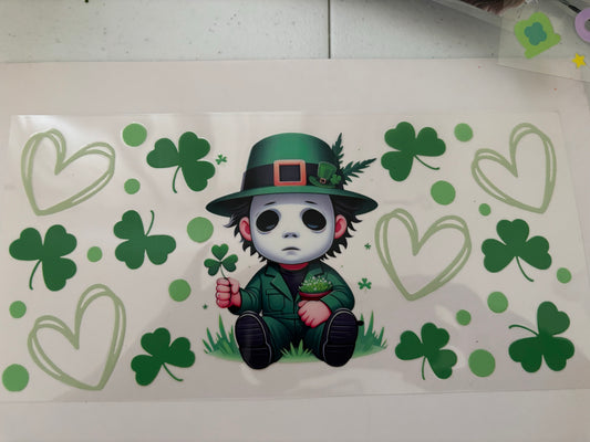 UV DTF Wrap St Patricks Day Horror baby M Myers