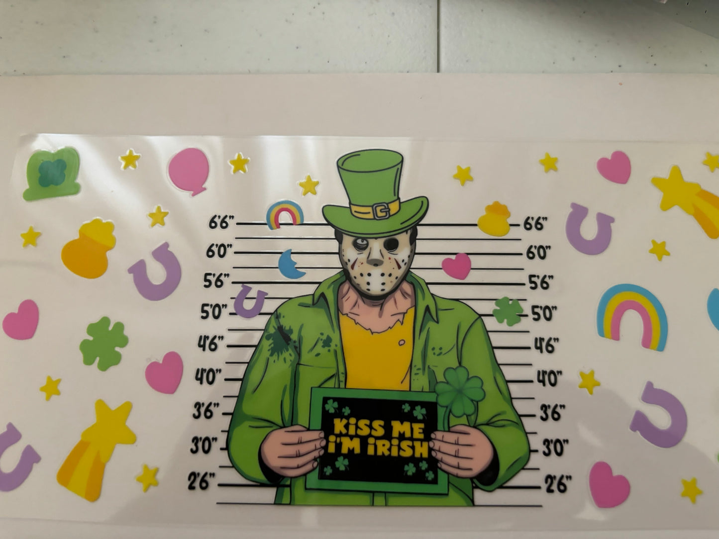 UV DTF Wrap St Patricks Day Horror Jason