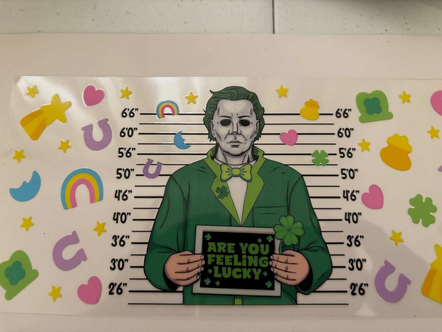 UV DTF Wrap St Patricks Day Horror M Myers